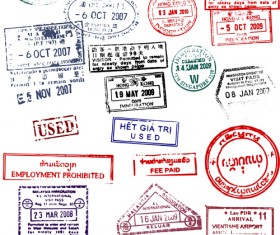 280x235 Passport Stamps Vector