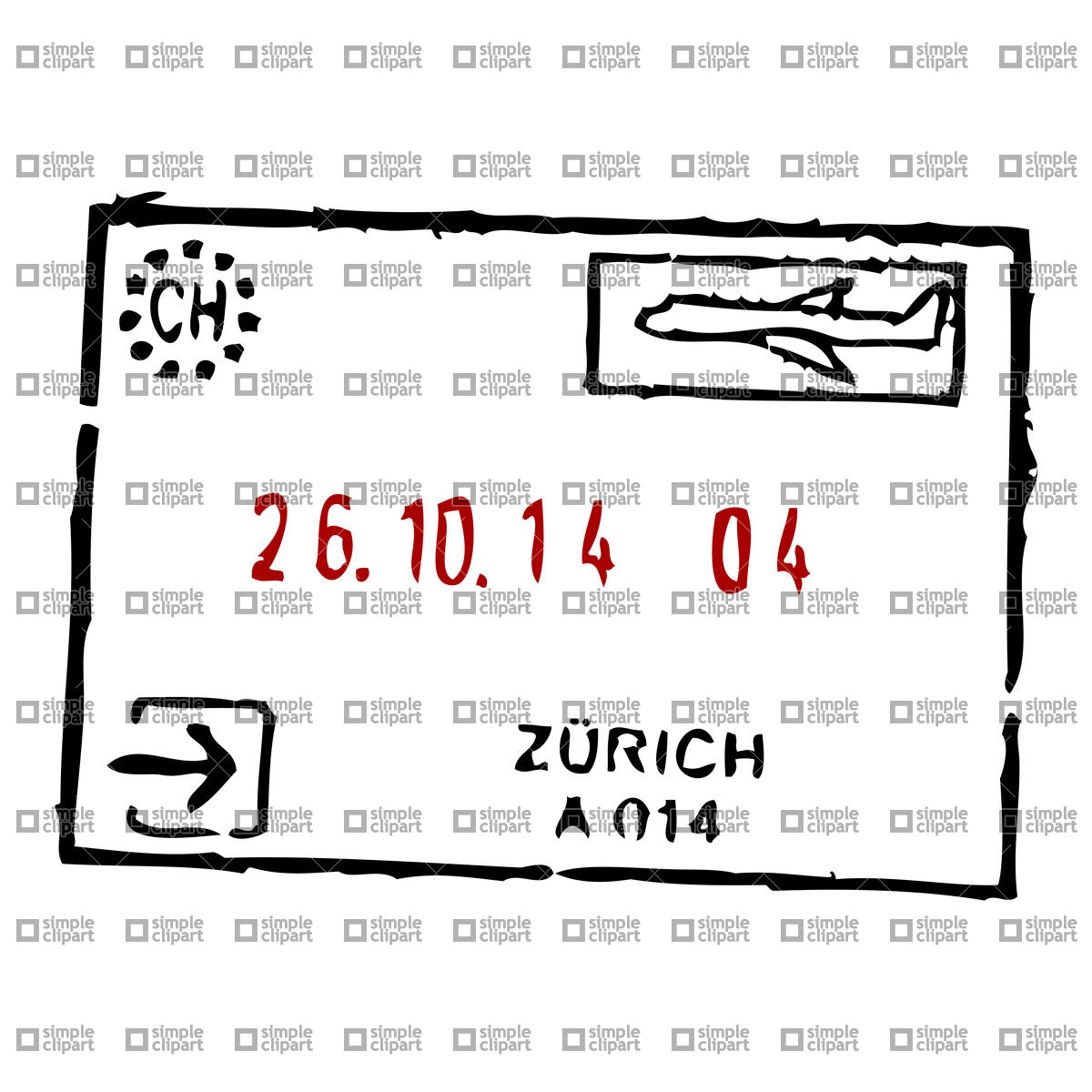 1200x1200 Zurich Passport Stamp Vector Image