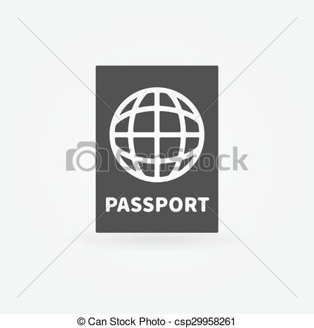 450x470 Passport Vector Icon. Passport Icon
