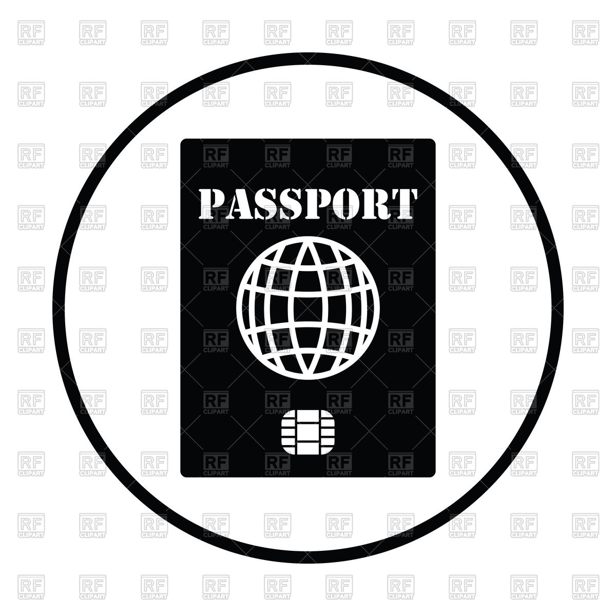 1200x1200 Passport With Chip Icon Vector Image Vector Artwork Of Signs