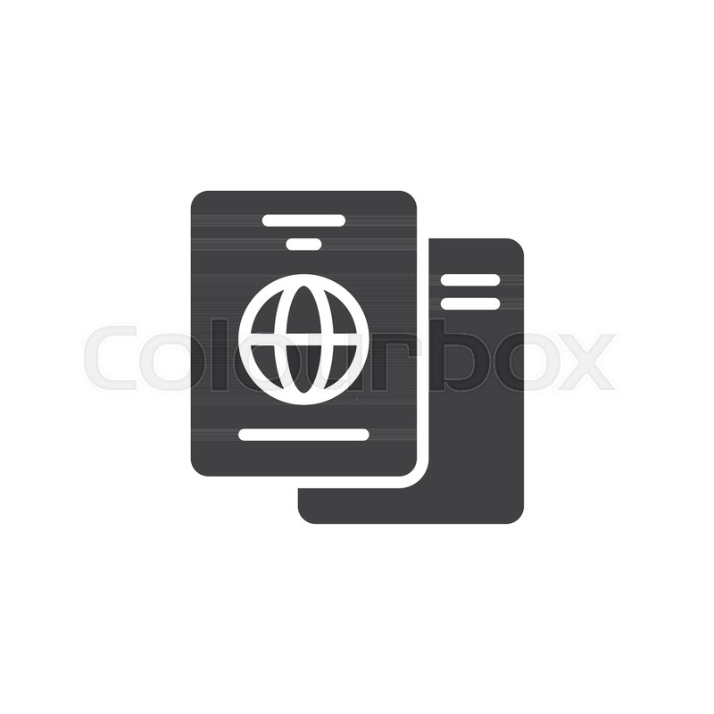 800x800 International Passport Vector Icon. Filled Flat Sign For Mobile