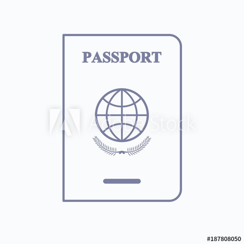 500x500 Immigration Services Passport Icon. Line Illustration Of
