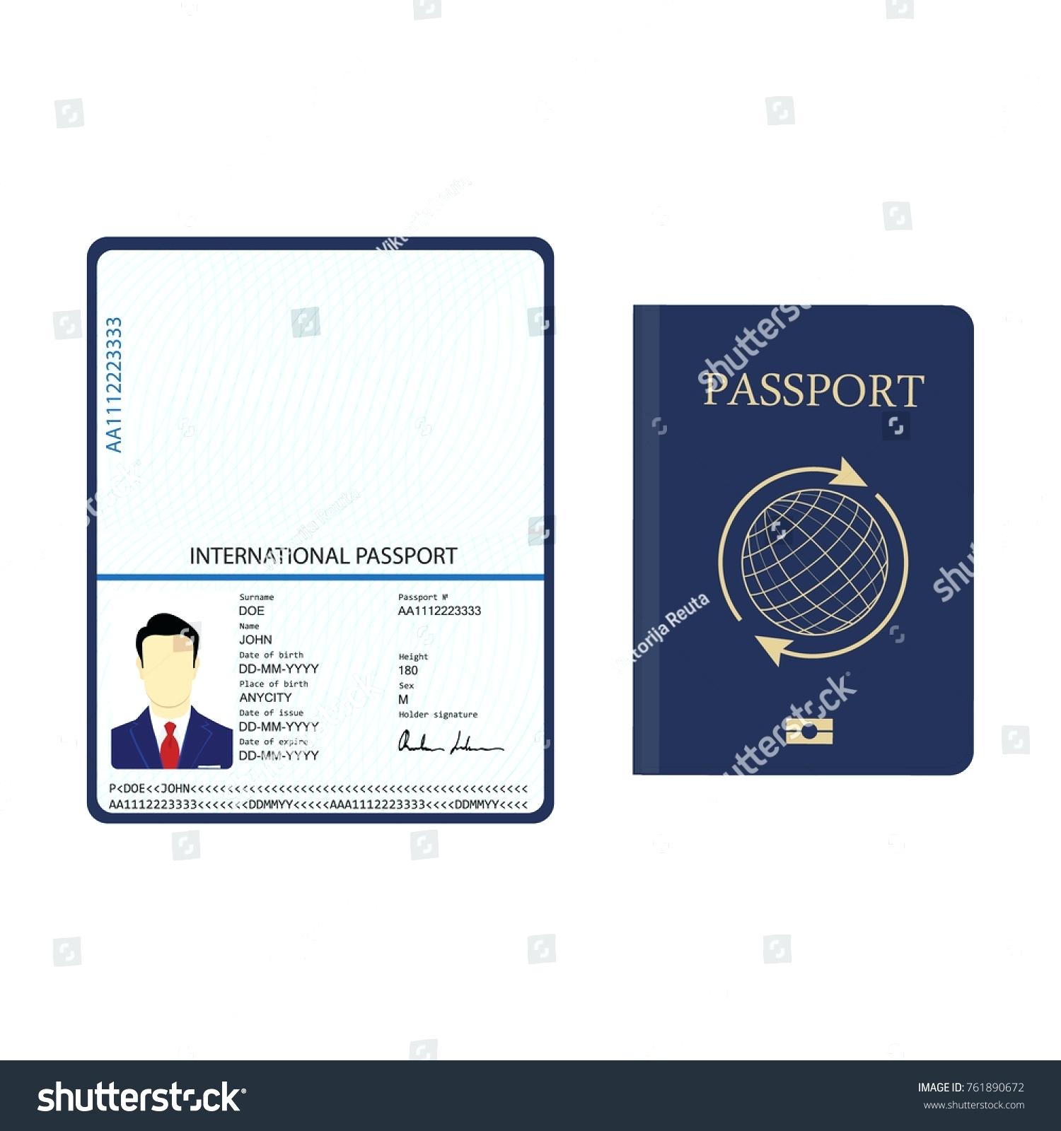 1500x1600 Template Template For Passport Cover Royalty Free Vector Clip Art