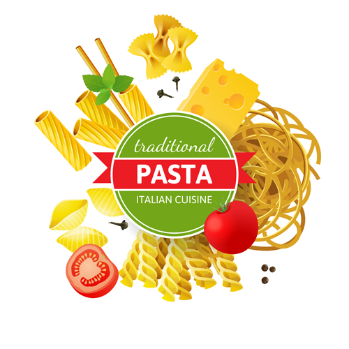 500x500 Traditional Pasta Art Background Vector 04 Free Download