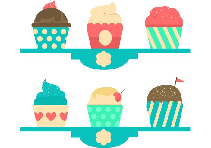700x490 Cupcake Stand Pastel Vector