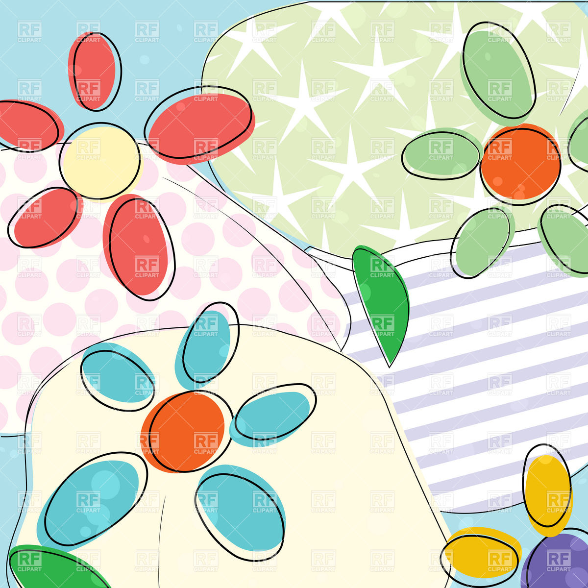 1200x1200 Flower Background In Pastel Colors Vector Image Vector Artwork