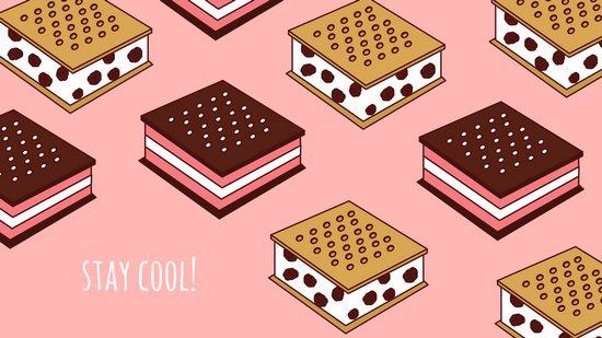 550x309 Pastel Pink With Ice Cream Sandwich Vector Cute Desktop Wallpaper
