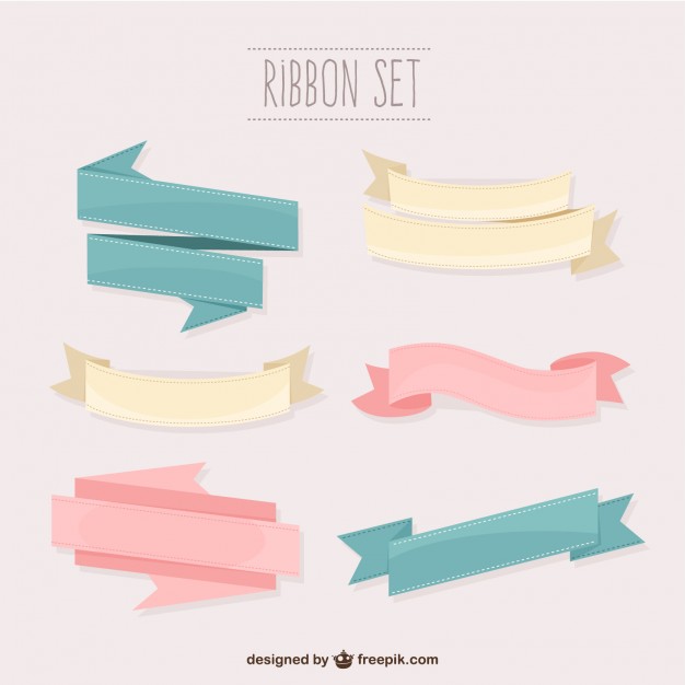 626x626 Pastel Colors Ribbons Set Vector Free Download