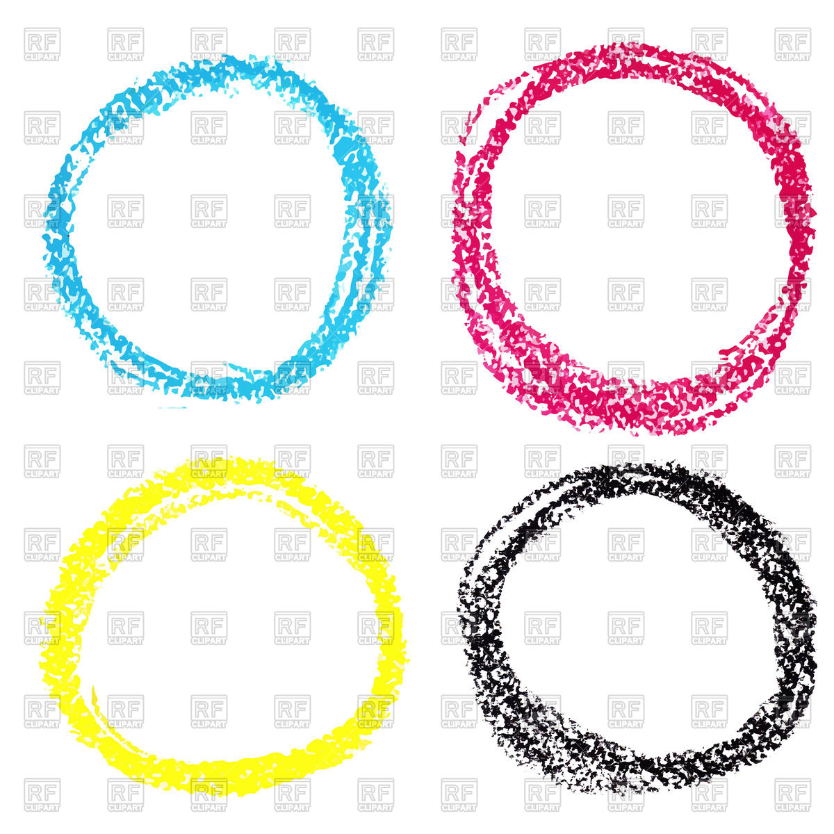 1200x1200 Cmyk Circles Of Pastel Crayon