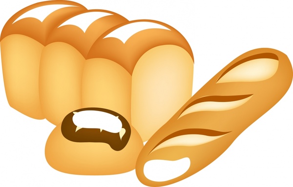 600x384 Pastry Background Bread Loaf Cake Icons 3d Design Free Vector In