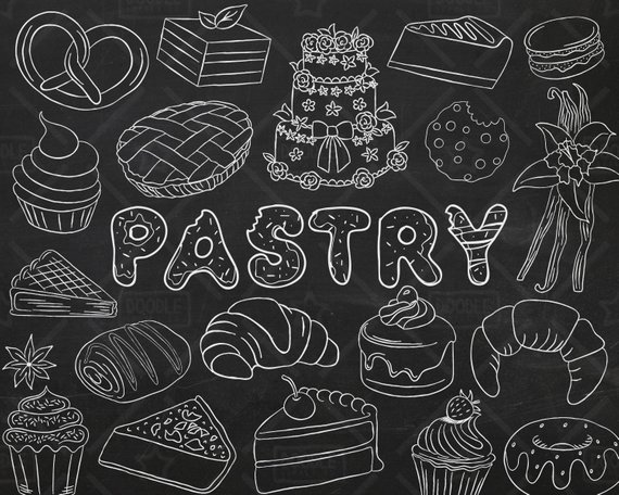 570x456 Chalkboard Pastry Vector Pack Bakery Clipart Sweets Clipart Etsy