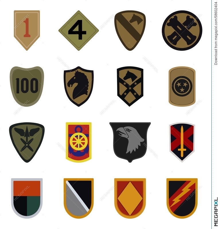767x800 Military Patches Vector Illustration 58602404