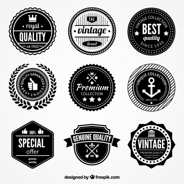 626x626 Retro Quality Badges Vector Free Download