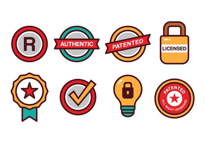 700x490 Patent And Copyright Icon Set