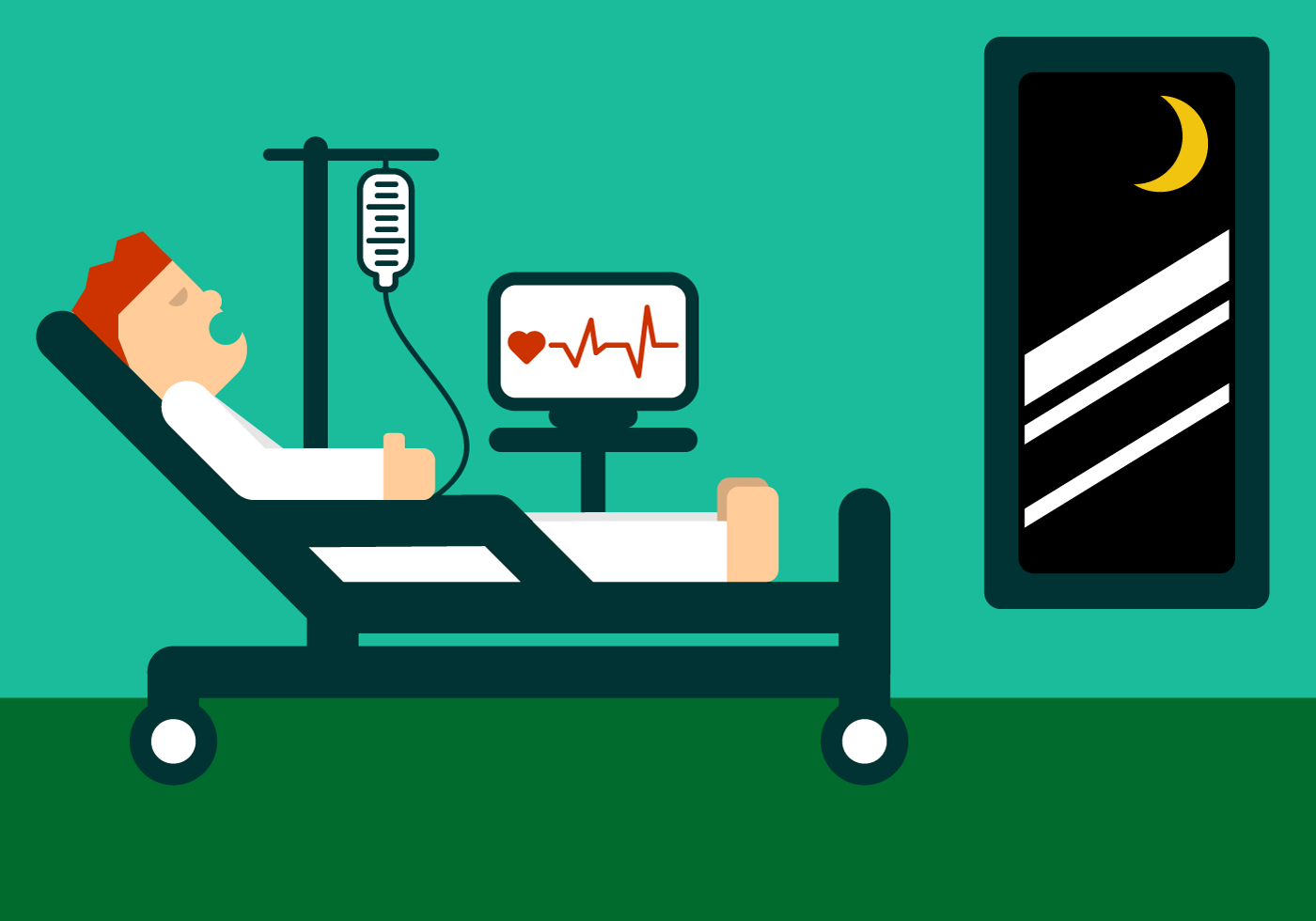1400x980 Hospital Patient Free Vector Art