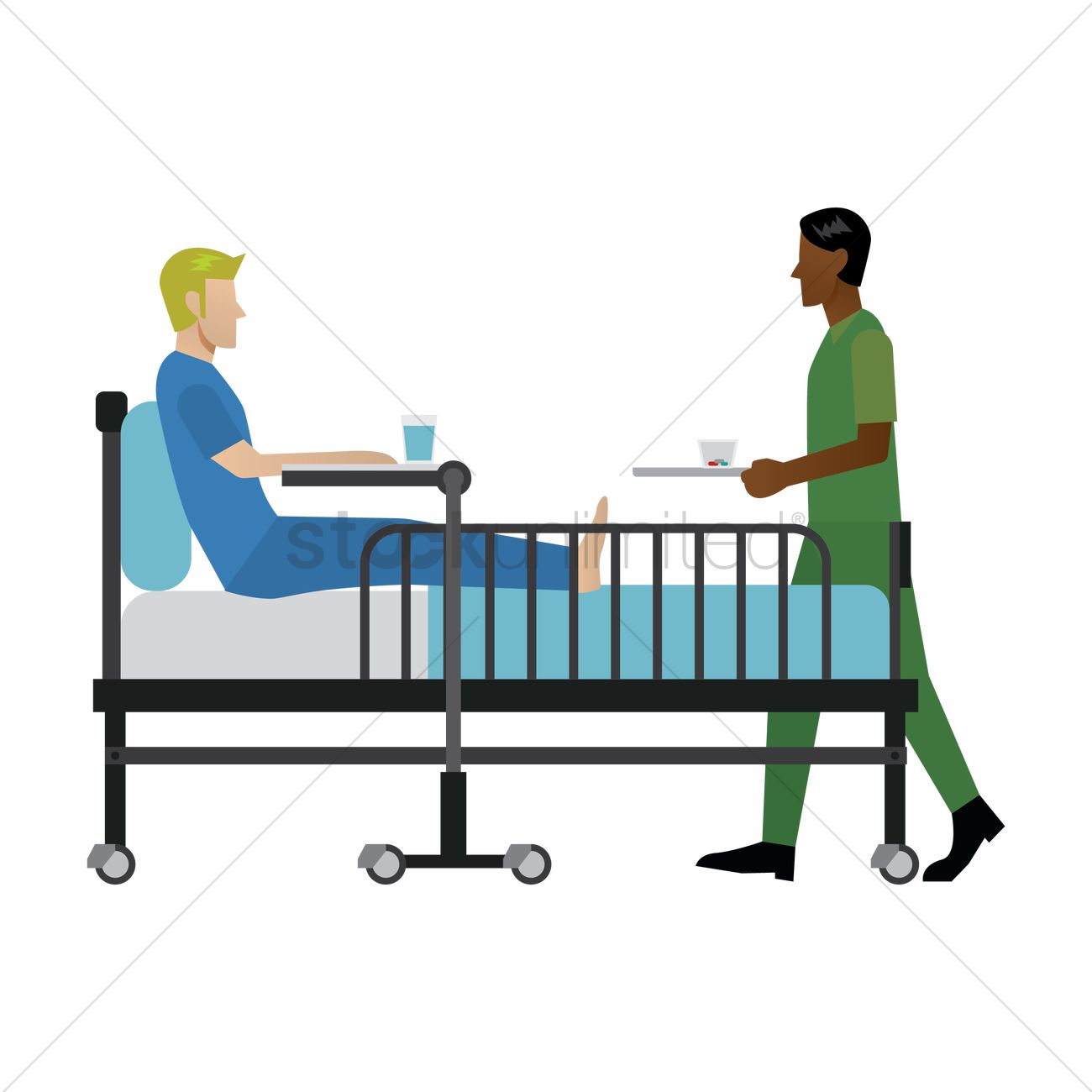 1300x1300 Medical Staff Attending To Patient Vector Image