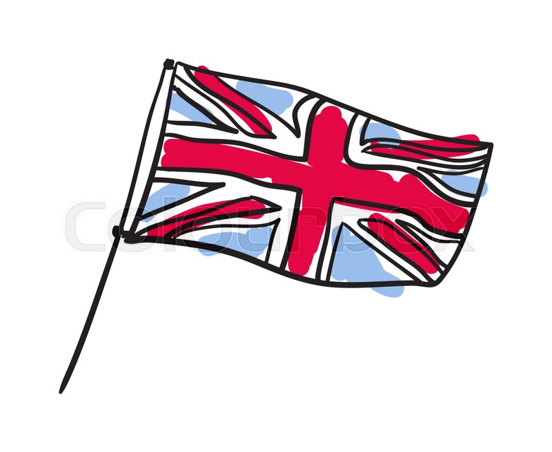 800x654 Great Britain Flag Hand Drawn Isolated Icon. English Culture