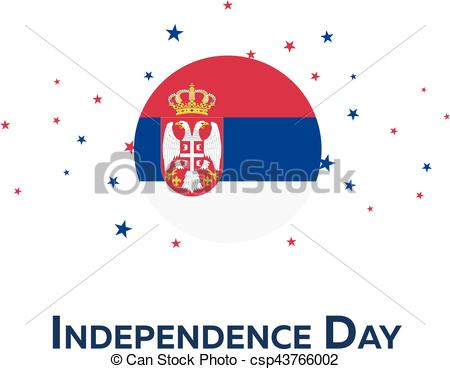 450x369 Independence Day Of Serbia. Patriotic Banner. Vector Illustration