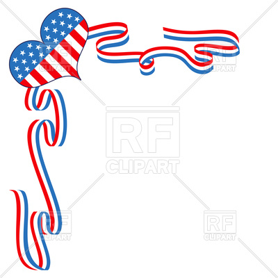400x400 Us Flag Heart Patriotic Border Template Vector Image Vector