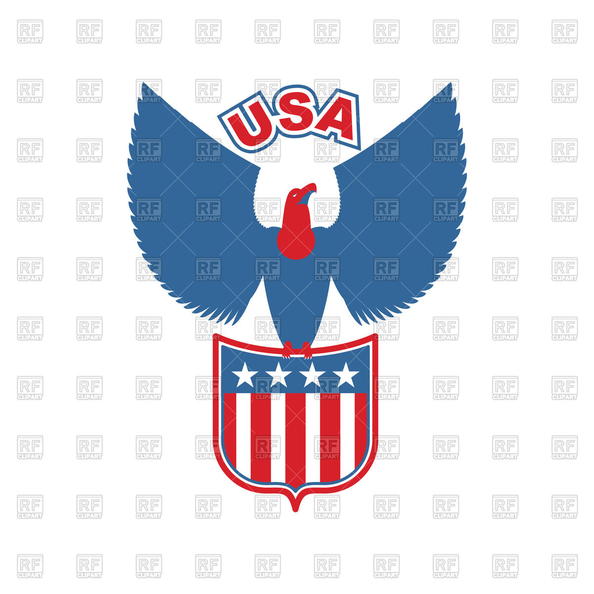 1200x1200 Usa Eagle With Shield, American Patriotic Emblem Vector Image