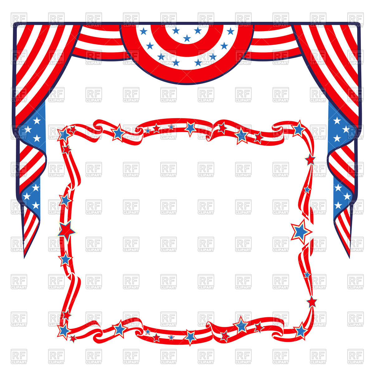 1200x1200 Usa Flag And Patriotic Frame Vector Image Vector Artwork Of