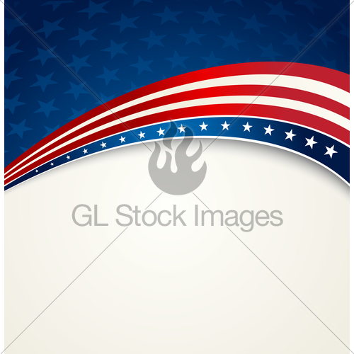 500x500 American Flag, Vector Patriotic Background Gl Stock Images