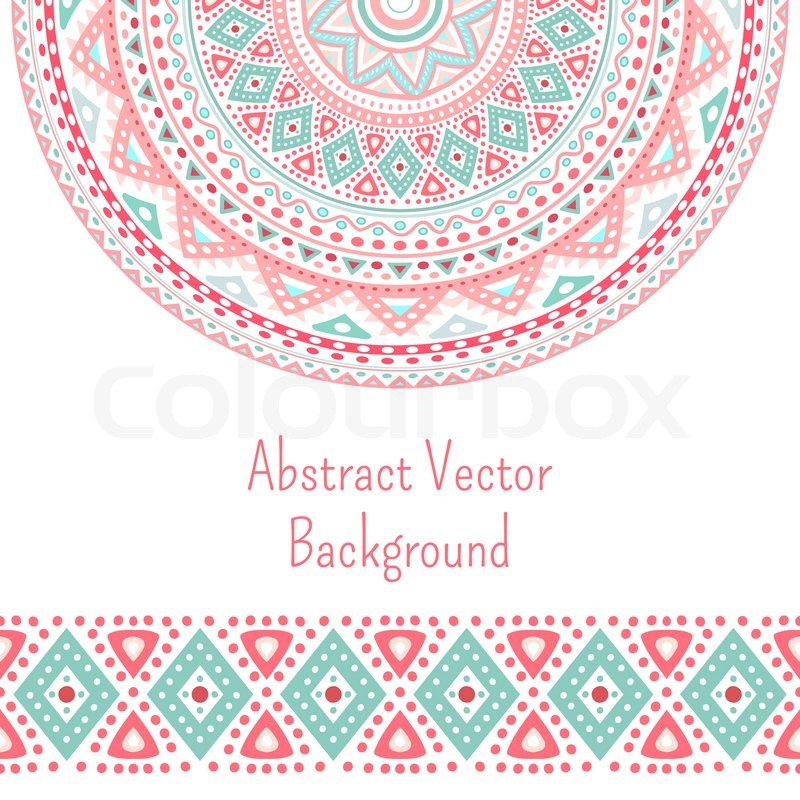 800x800 Tribal Ethnic Seamless Stripe And Round Pattern Background. Vector