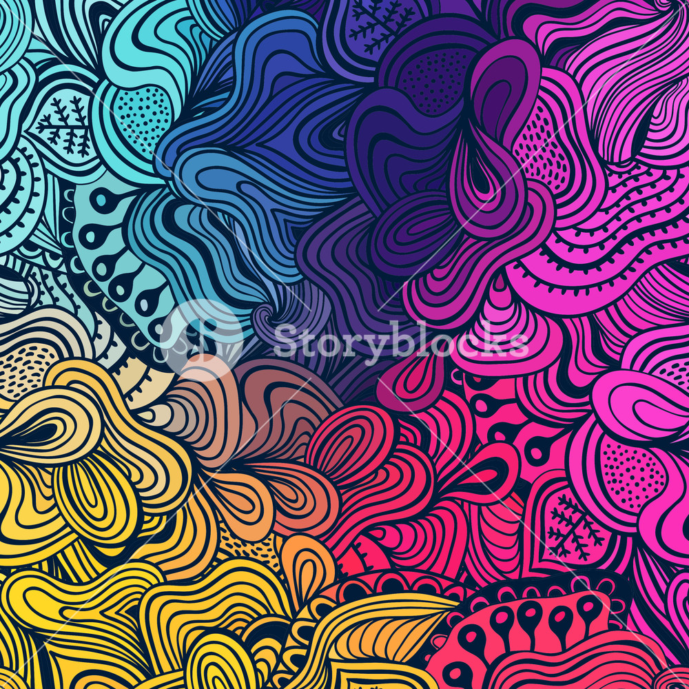 1000x1000 Vector Seamless Texture With Abstract Flowers. Endless Background