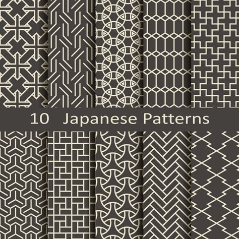 474x474 Vector Japanese Style Seamless Patterns