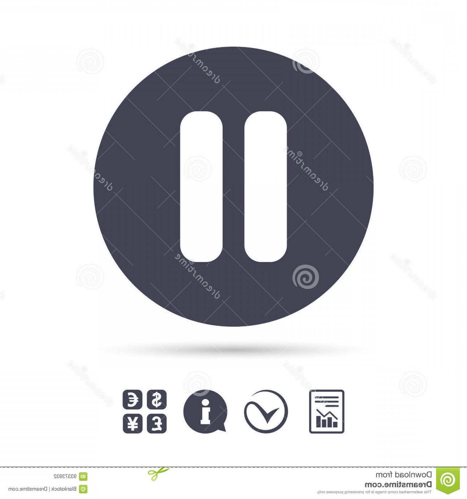 1560x1668 Stock Illustration Pause Sign Icon Player Navigation Button Report