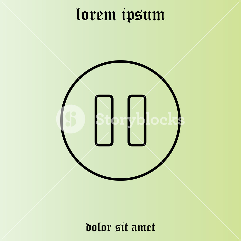 1000x1000 Pause Vector Line Icon Royalty Free Stock Image