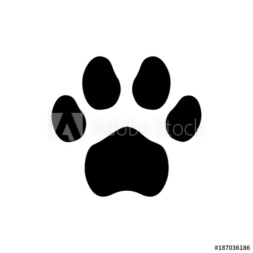 500x500 Paw Print. Vector