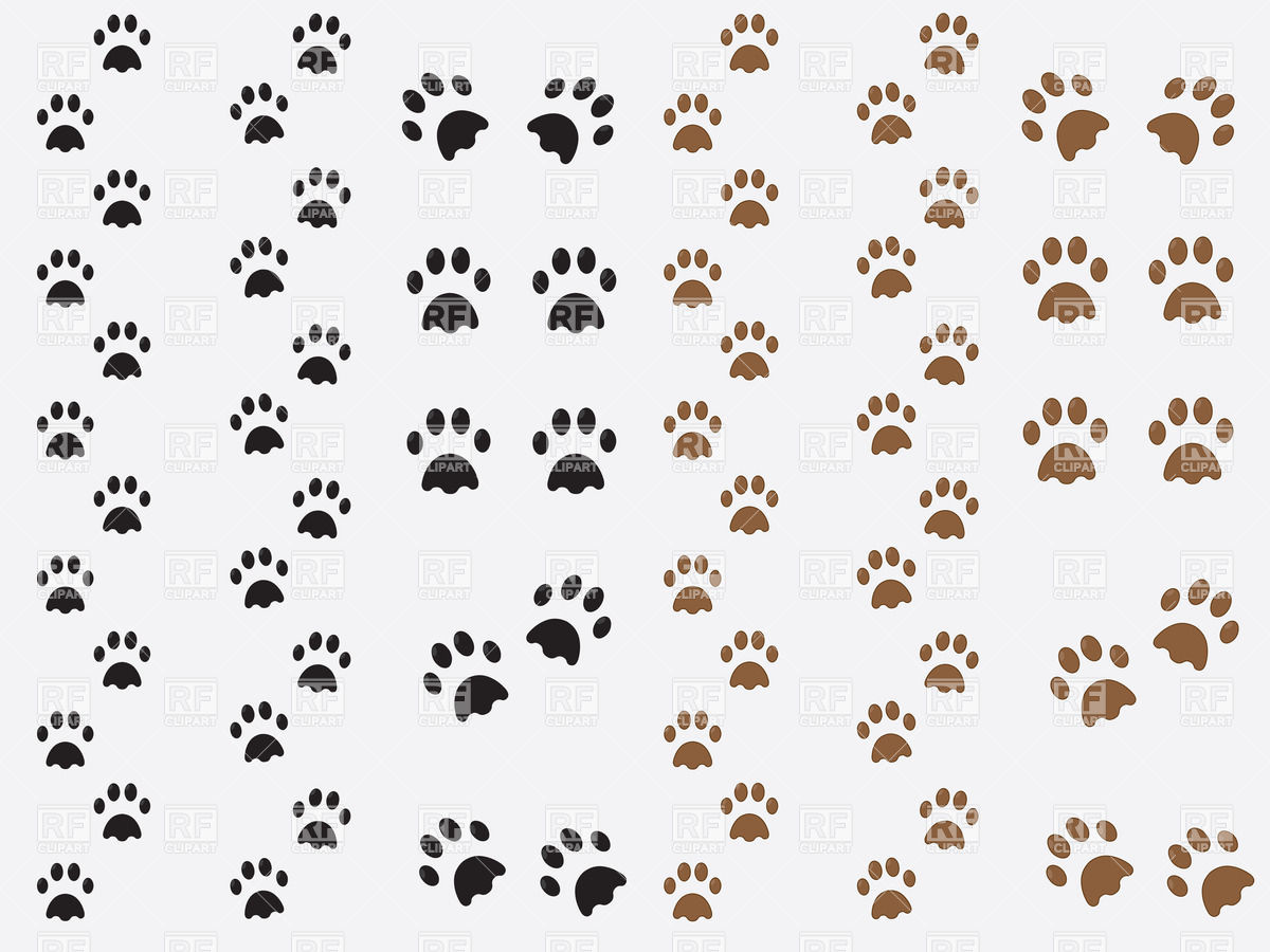 1200x900 Black And Brown Dog Paw Prints Vector Image Vector Artwork Of