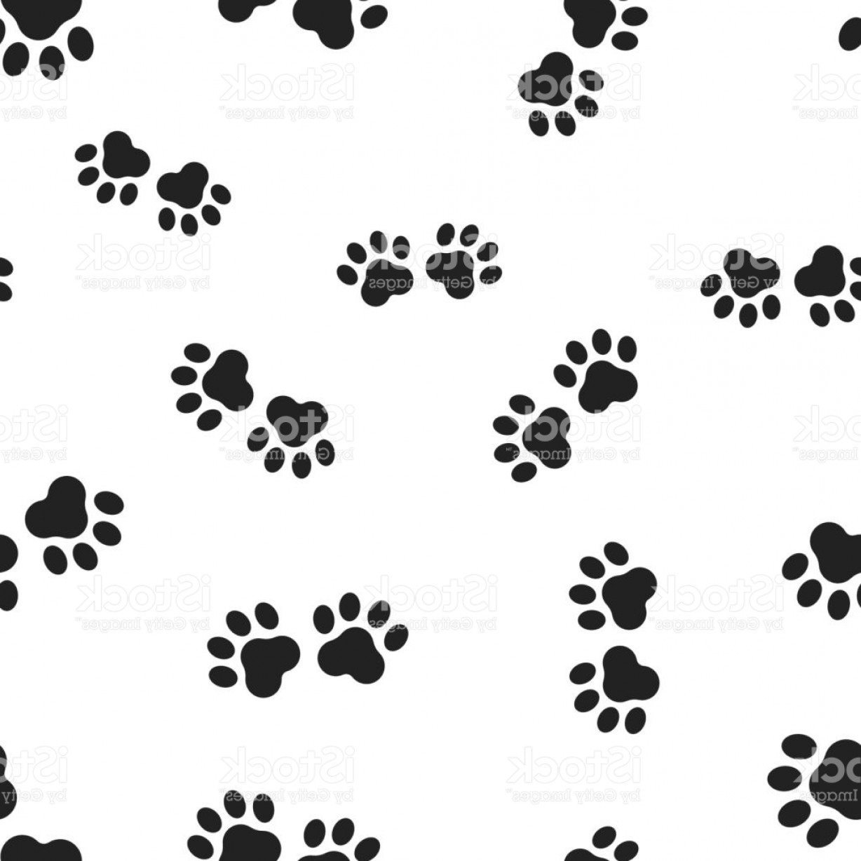 1228x1228 Animal Paw Print Seamless Pattern Background Business Flat Vector