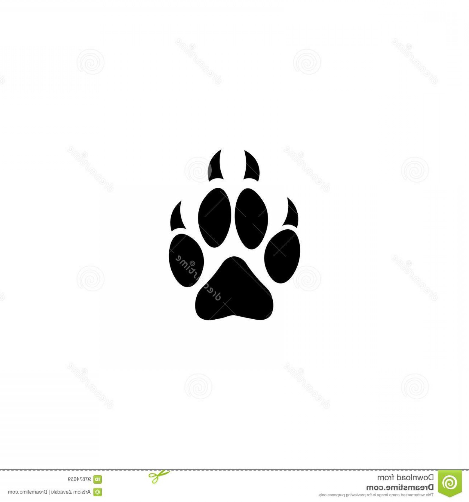 1560x1668 Stock Illustration Dog Paw Print Vector Icon White Background