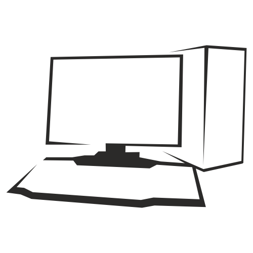 500x500 Outlined Black Amp White Desktop Pc