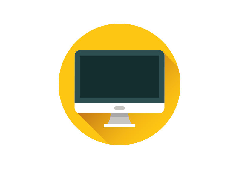 800x566 Pc Monitor Flat Vector Icon