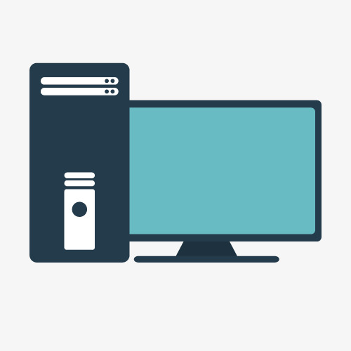 500x500 Vector Cartoon Desktop Computer Free Material, Cartoon Vector