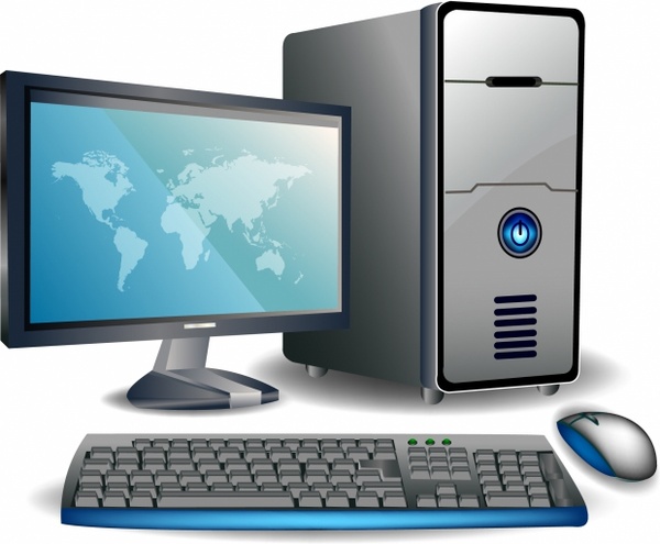600x495 Desktop Computer Free Vector In Adobe Illustrator Ai ( .ai