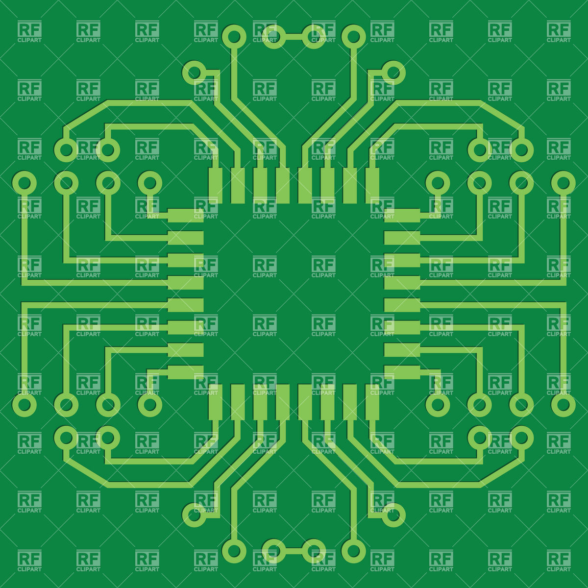 1200x1200 Printed Circuit Board Or Mainboard Vector Image Vector Artwork