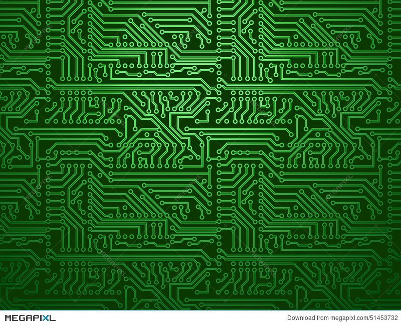 800x648 Vector Circuit Board Green Background Illustration 51453732