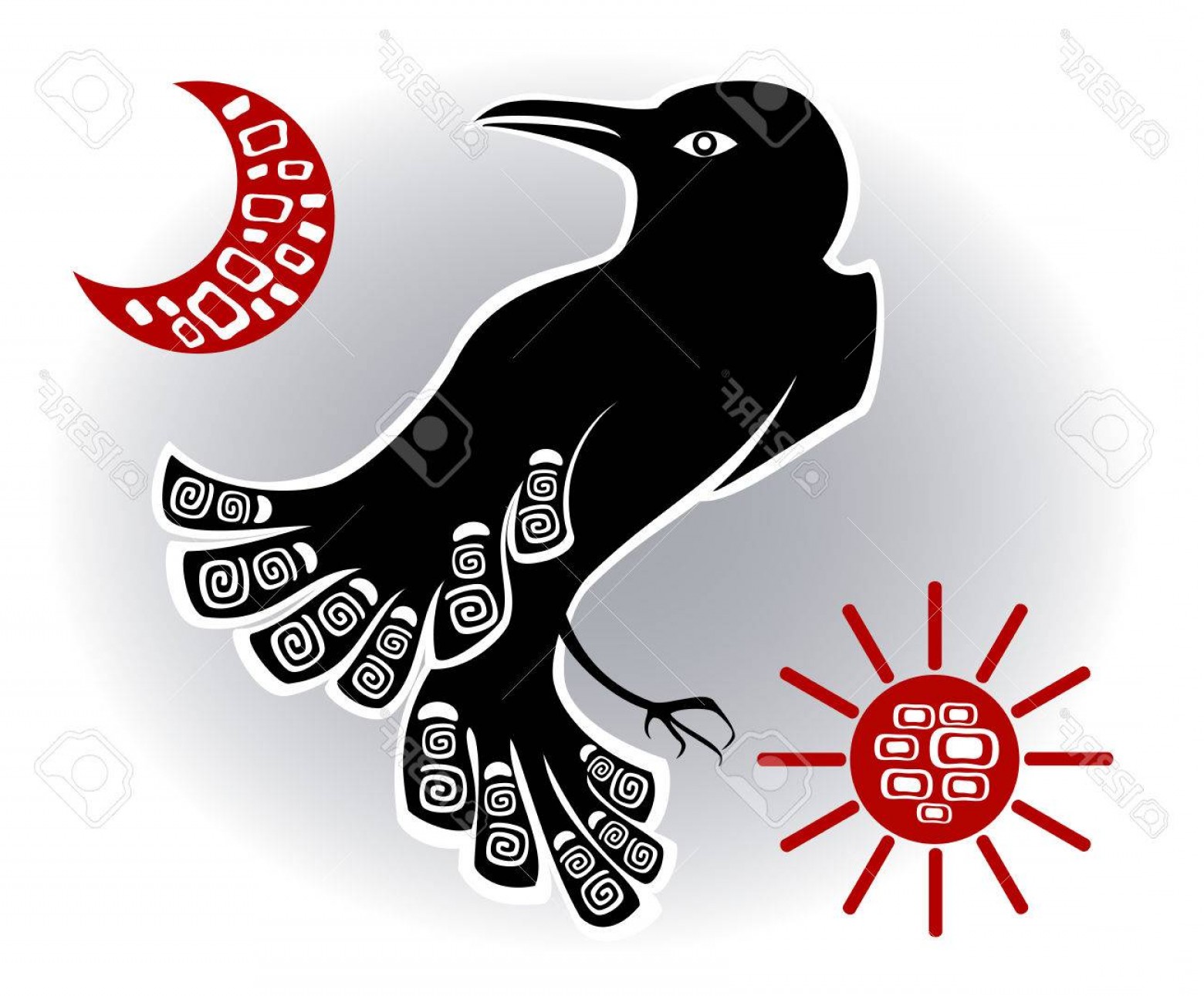 1560x1291 Native American Raven Design Vector Shopatcloth