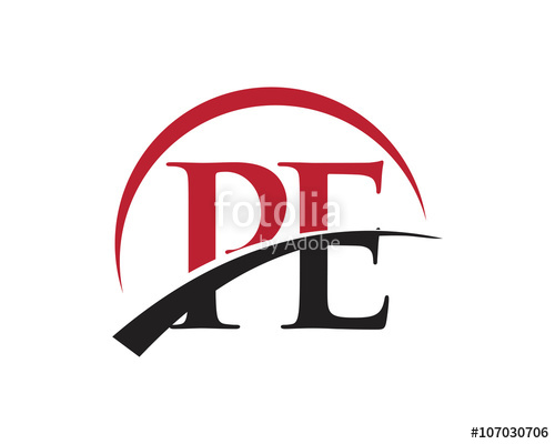 500x400 Pe Red Letter Logo Swoosh Stock Image And Royalty Free Vector