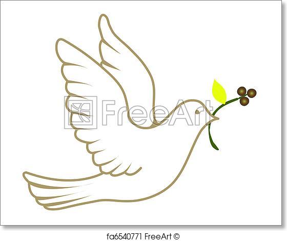 560x470 Free Art Print Of Peace Dove. Vector Illustration Of A White Dove