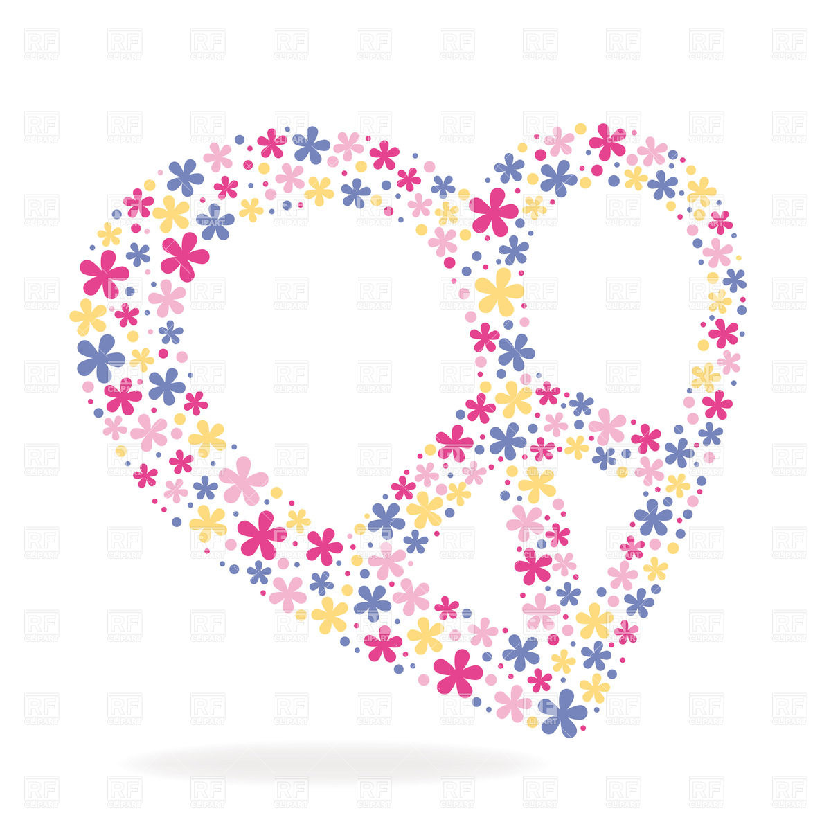 1200x1200 Heart Shaped Floral Peace Sign