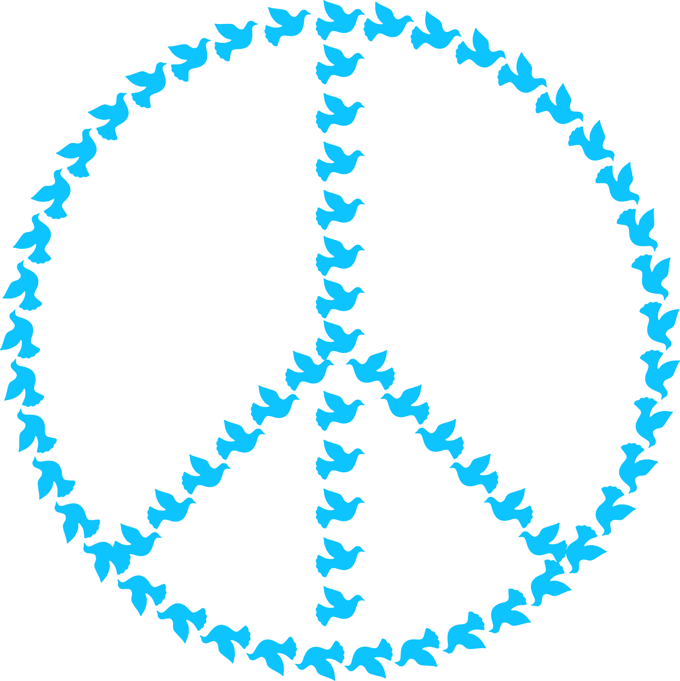 2256x2258 Peace Sign With Doves Vector Clipart Image