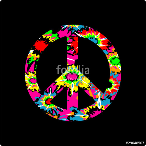 500x498 Tie Dye Peace Sign Stock Image And Royalty Free Vector Files On