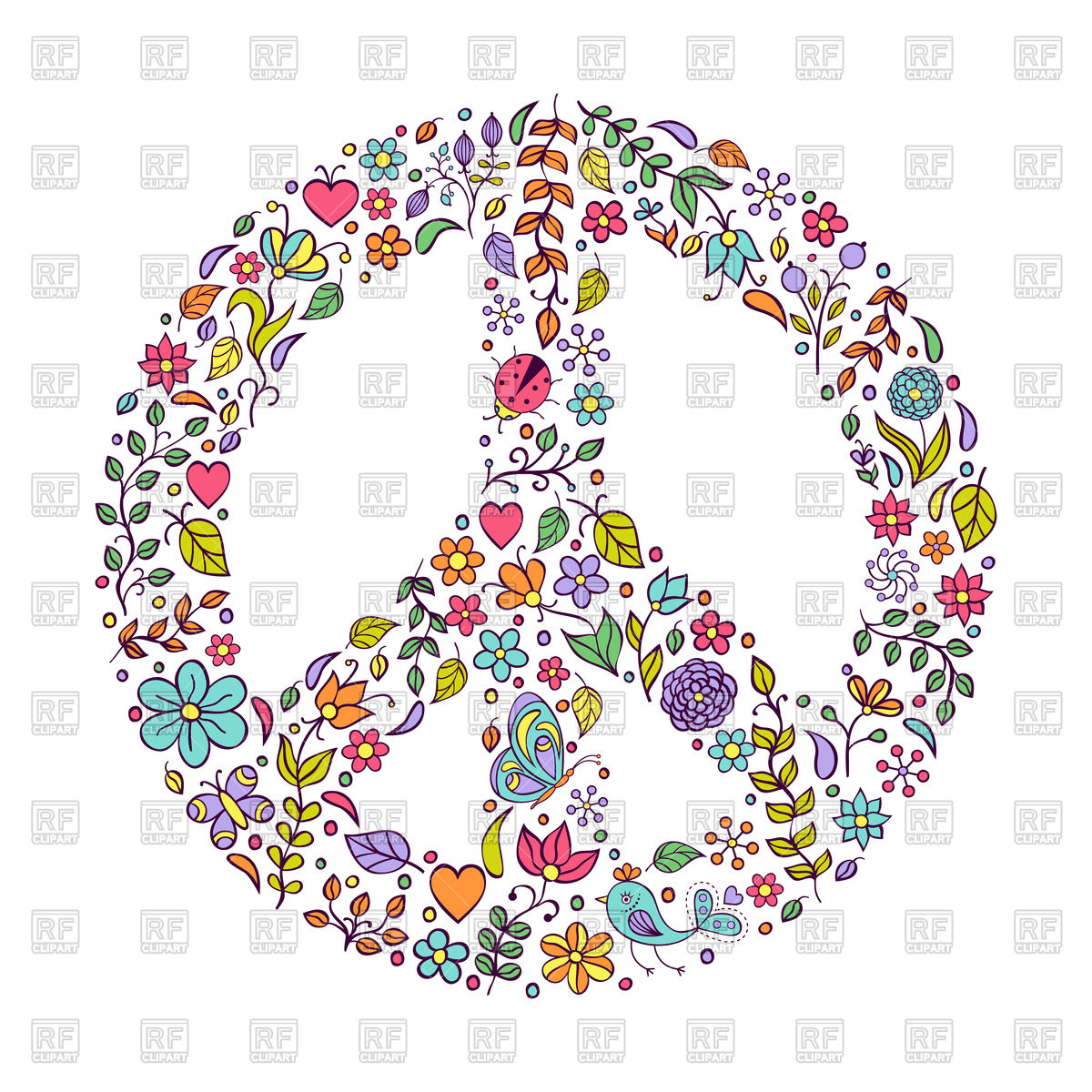 1200x1200 Floral Symbol Of Peace Vector Image Vector Artwork Of Signs