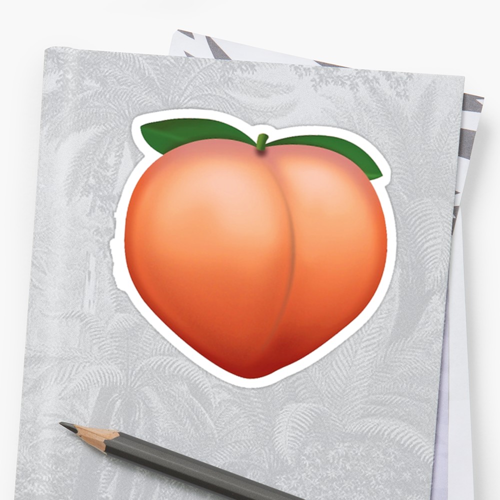 1000x1000 Peach Emoji Stickers By Ladyboner69 Redbubble