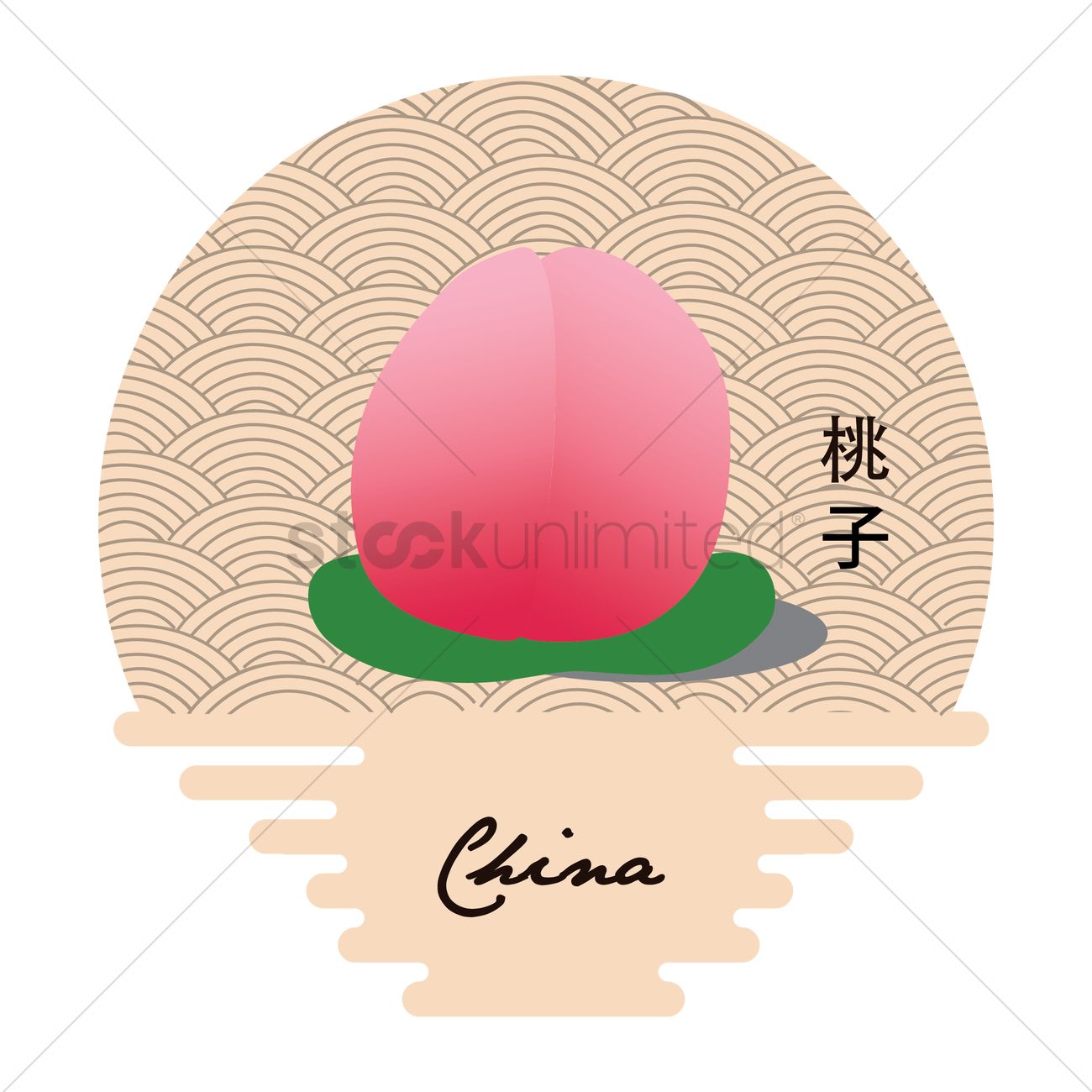 1300x1300 Chinese Peach Vector Image